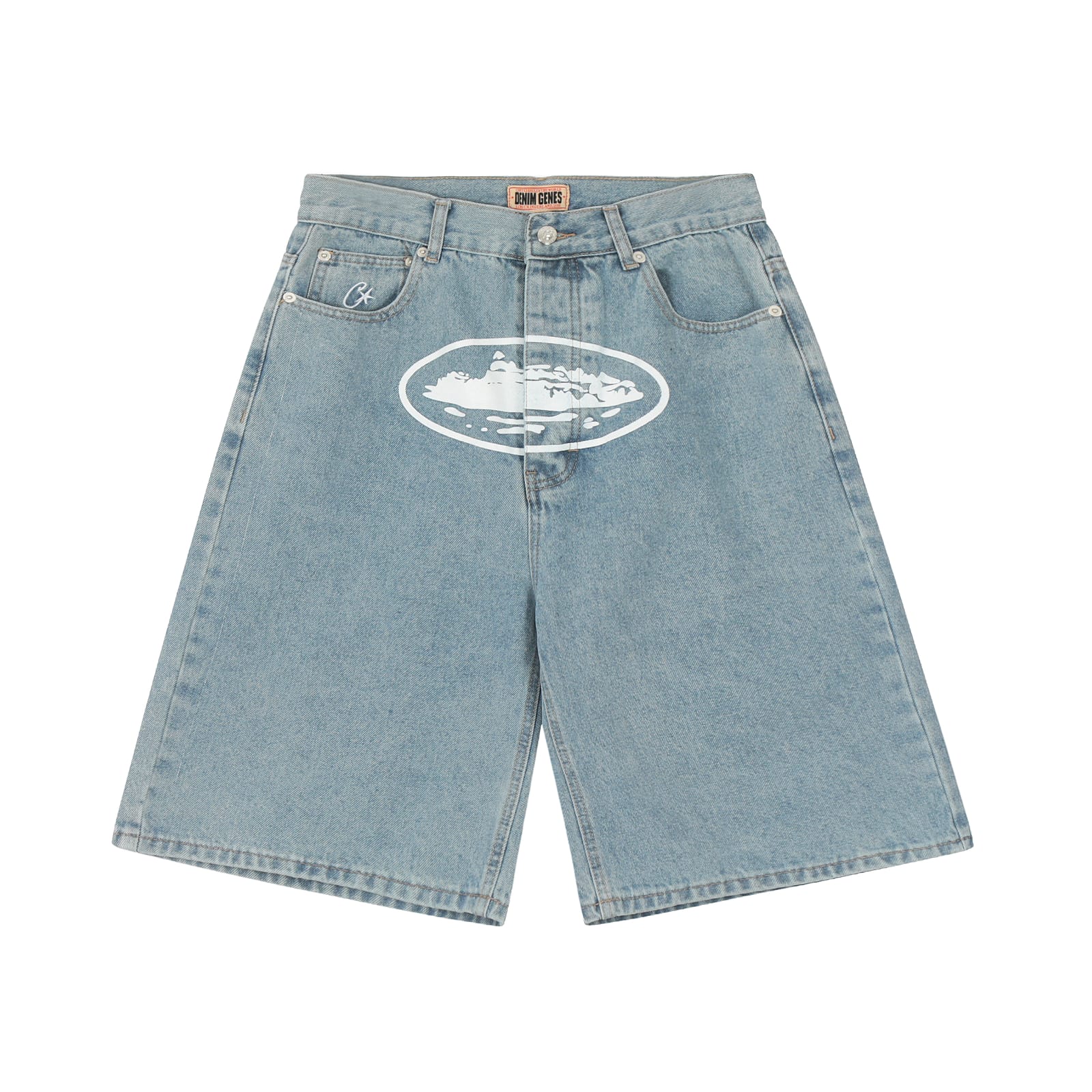 Corteiz Alcatraz Jeans Shorts - Blue